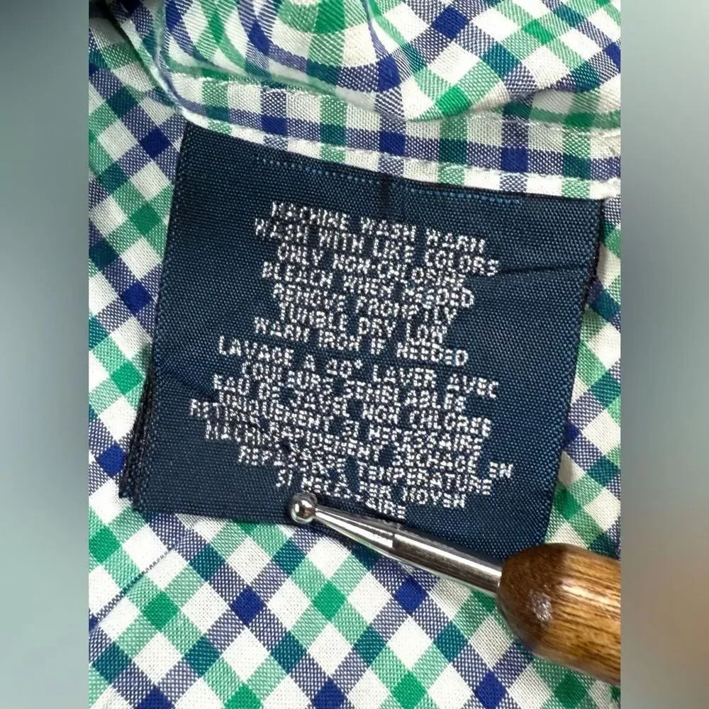 RALPH LAUREN Boys Check Plaid Button‎ Down Shirt 7 Classic Preppy Casual